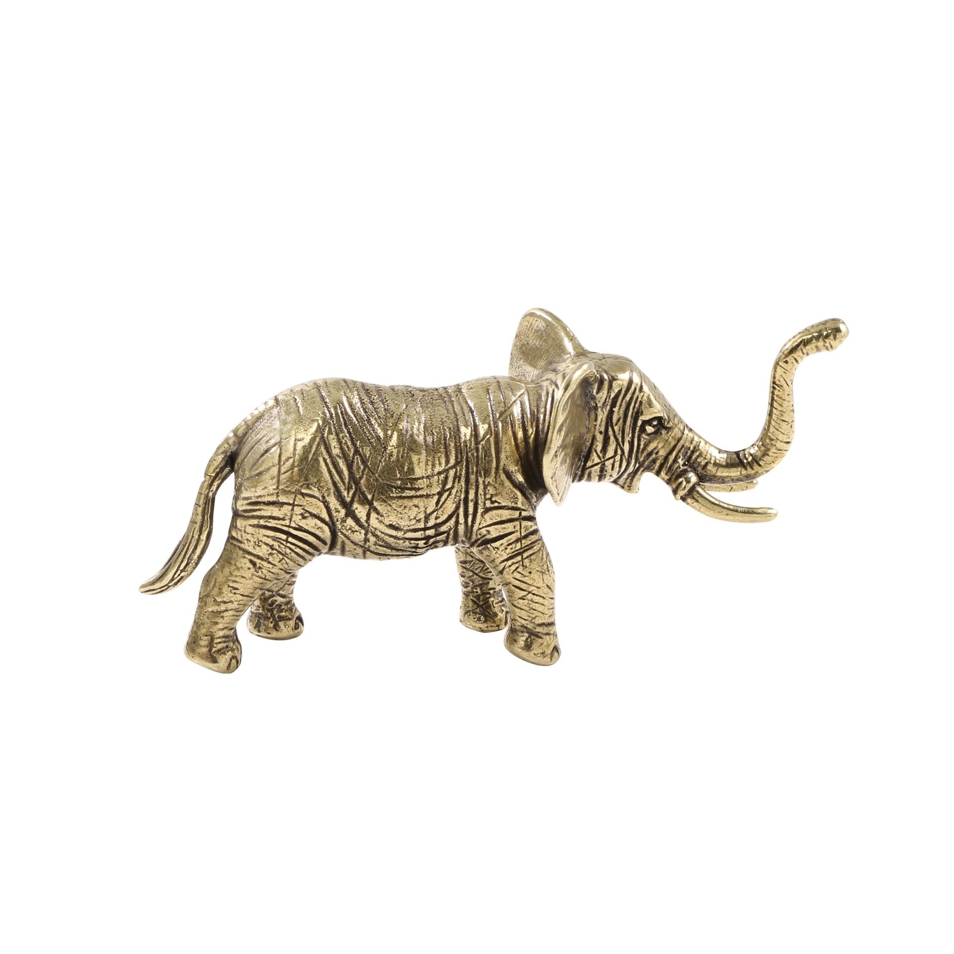 NGDFGR Brass Thai Elephant Figurines,Metal Animal Elephant Statue Sculpture Desktop Ornament Home Bonsai Micro Landscape Decor Accessories