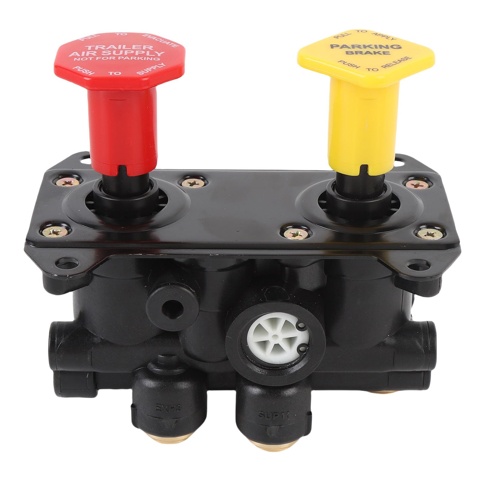 CHICIRIS Soupape de Commande de Frein de Tableau de Bord Soupape de Commande de Frein de Stationnement Pneumatique ABS Métal 3 Ports PTC de 8 Pouces Remplacement MV3 pour 800257 pour Camions Lourds