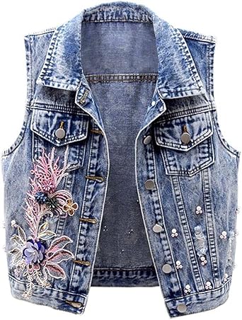 embroidered denim jacket amazon