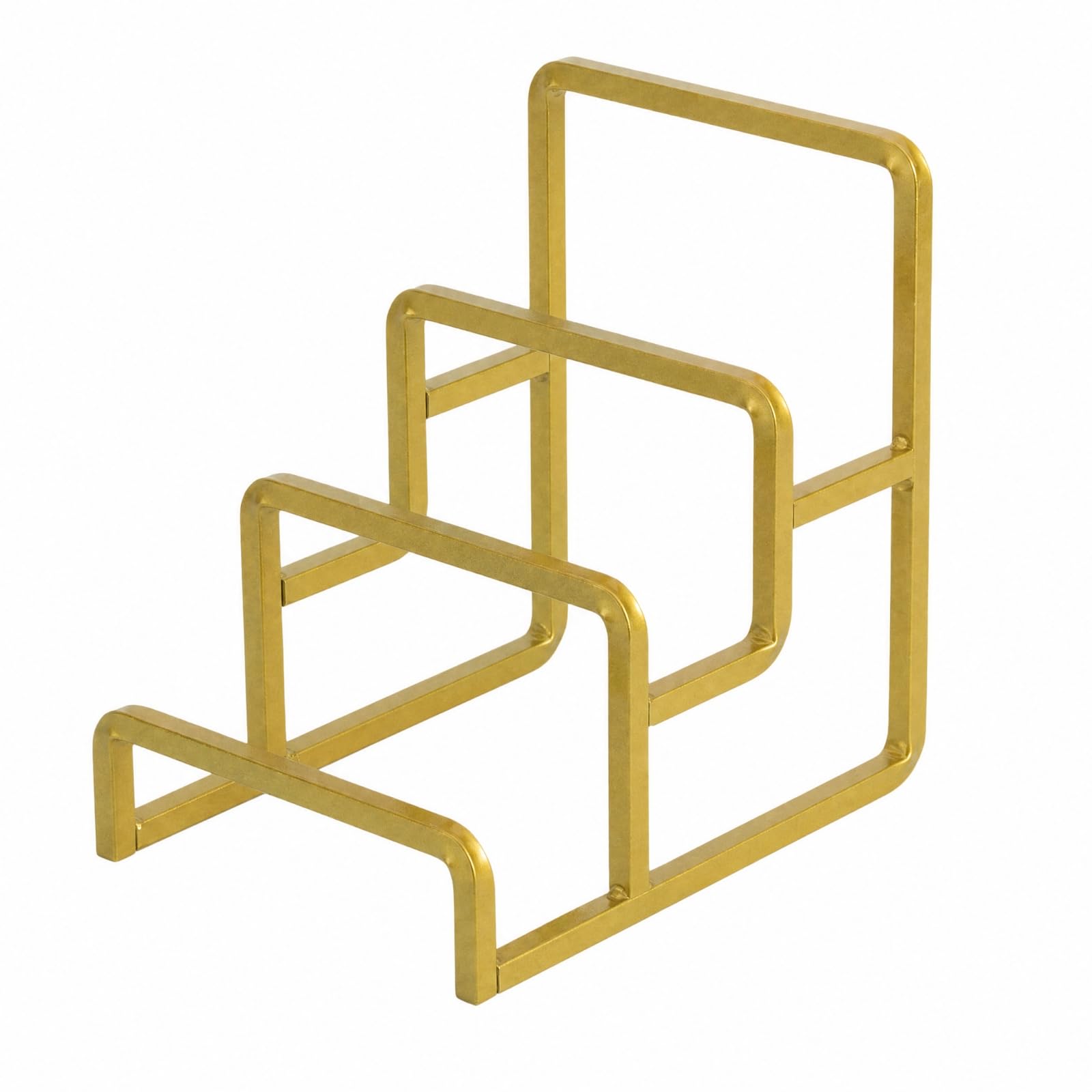 MERIGLARE Metall-Displayregal mit DREI Ebenen stabil gestuftes Präsentationsgestell aus Metall vielseitig einsetzbar Organizer für Einzelhändler, Verkaufstheke, Gold