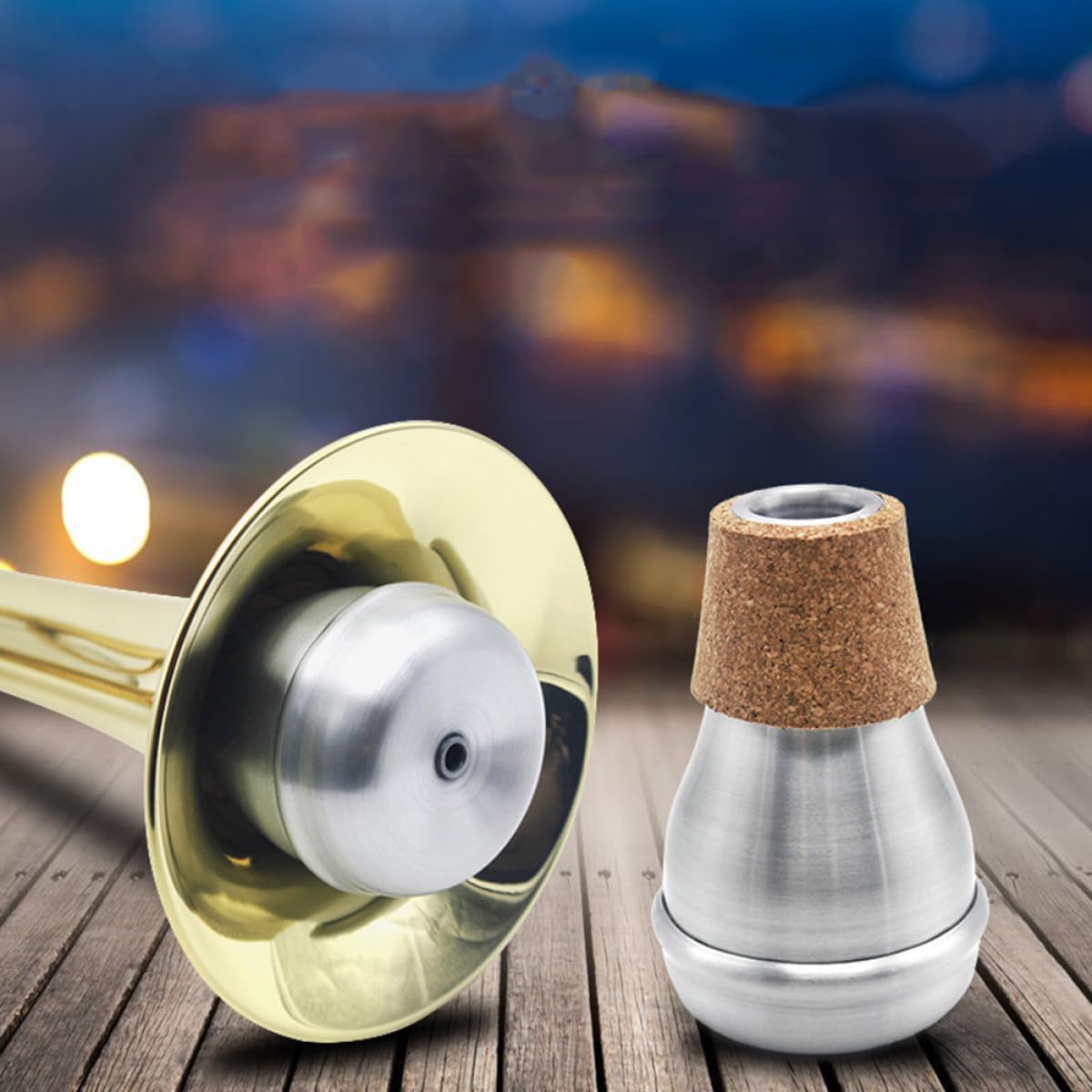 Sordina per Tromba in Alluminio, Dispositivo Silenziante Portatile, Migliora la Qualità del Suono per Jazz e Musica