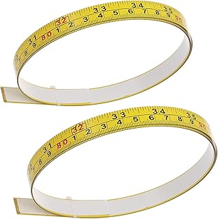 2 Pack Steel Self-Adhesive Measuring Tape, Imperial and Metric Scale Ruler Sticker, 44-Inch Left to Right Reading Tape Measure Sticker for Workbench, Woodworking, Saw, Drafting Table, Yellow
