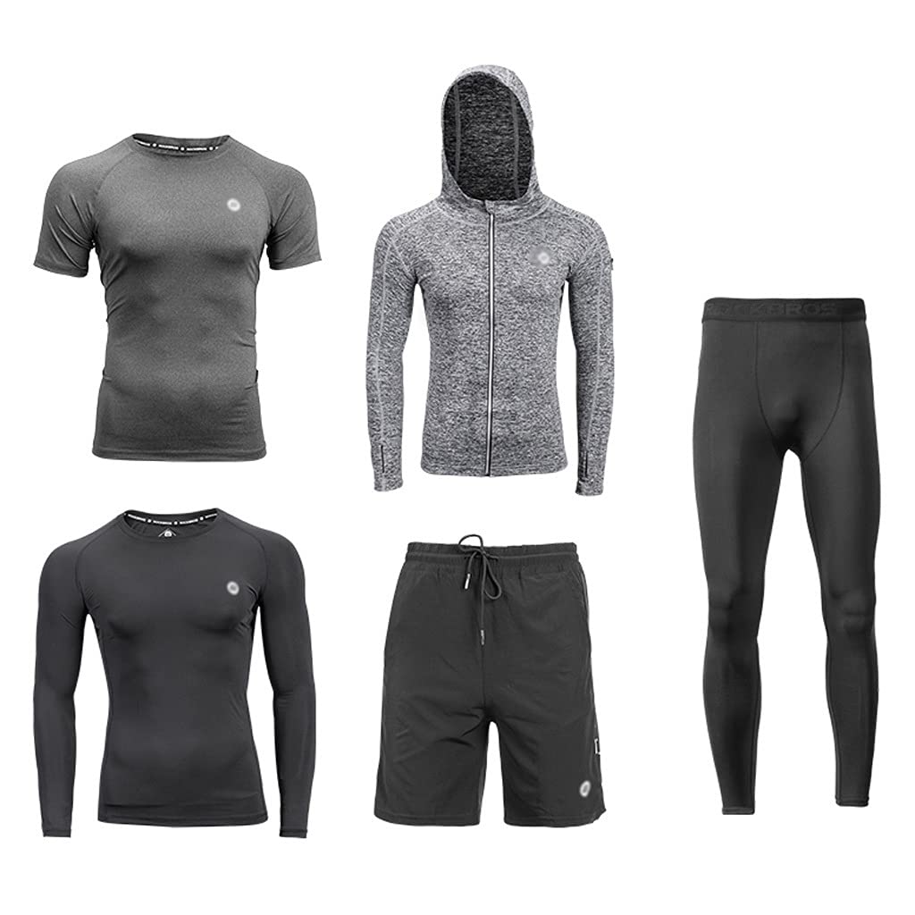 Męska odzież kolarska 3-częściowy męski długi rękaw jazda na rowerze garnitur fitness, odzież sportowa, koszule + luźne spodenki + ciasne spodnie do biegania jazdy na rowerze Męskie koszulki kolarskie