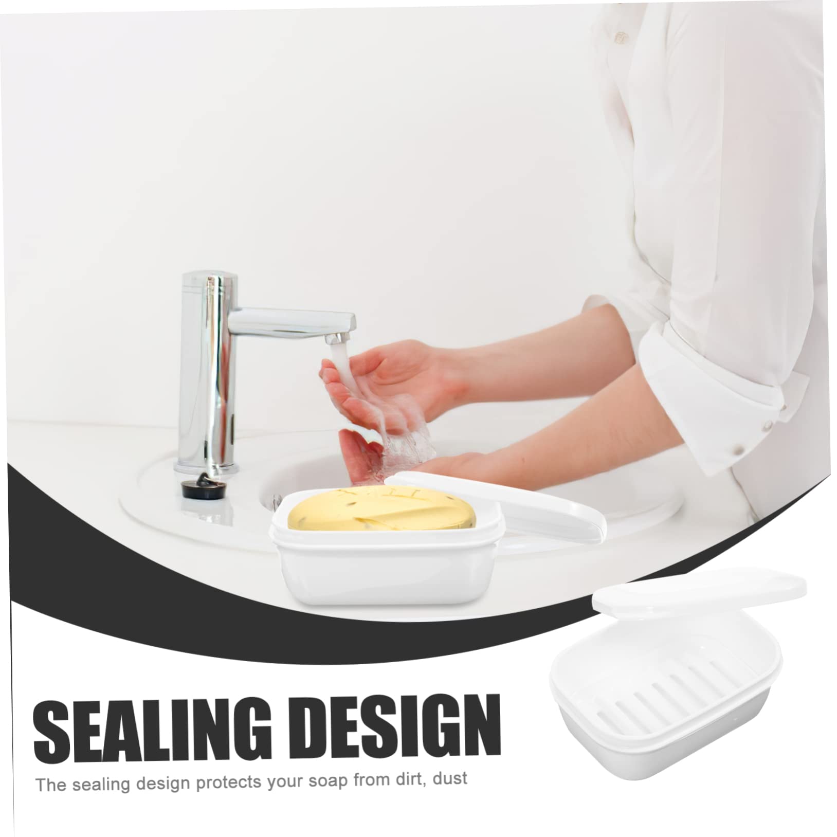GLEAVI Elegant Portable Soap Box Travel Soap Holder Case Sealed Container for Camping/Bathroom