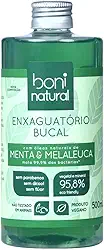 Enxaguante Bucal Natural e Vegano, Sem Flúor, Zero Álcool, Sem Parabeno, Menta e Melaleuca, Boni Natural, Verde, 500ml
