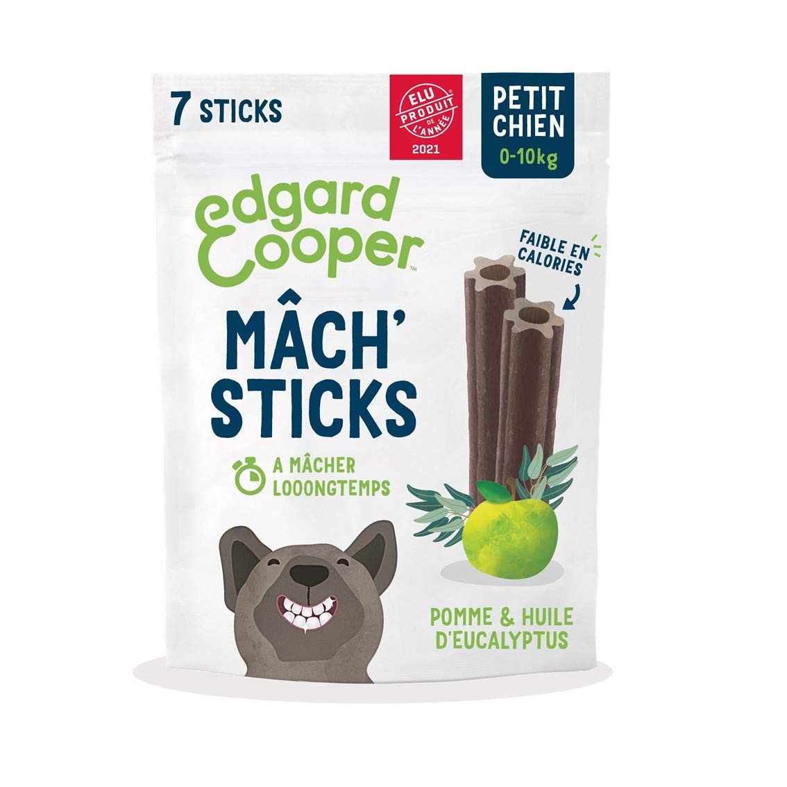 Edgard & Cooper Friandises Dental Stick Petit Chien Naturel 7 Batonnets à Macher Hygiene Dentaire Eucalyptus & Pomme, Un par Jour, Faible en Calorie, Mastication Longue Efficace, haleine fraiche