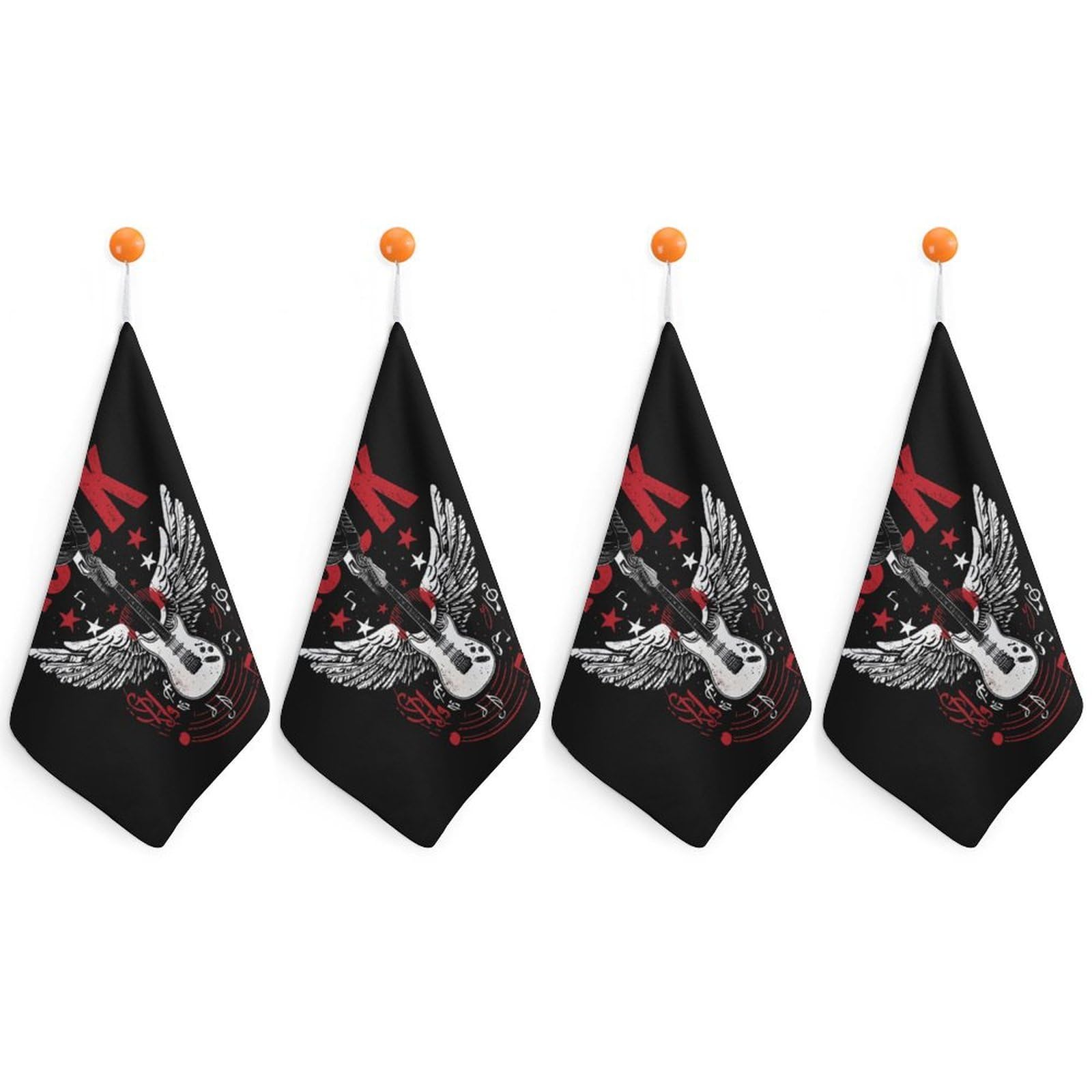 CGSBNGHA Rocks-Music Guitar Hand Towel Hanging Face Towels Cleaning Cloths Handkerchief for Bathroom Kitchen