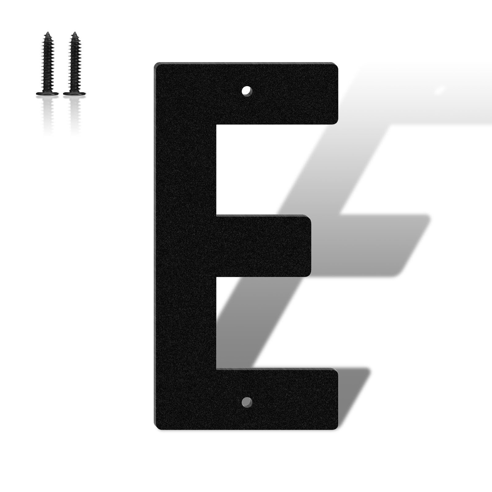 3 Inch Black Metal Letters, Modern House Address Numbers, Metal Door Numbers, House Address Letters and Numbers, for Home, Office, Street, Apartment, Outside(E)