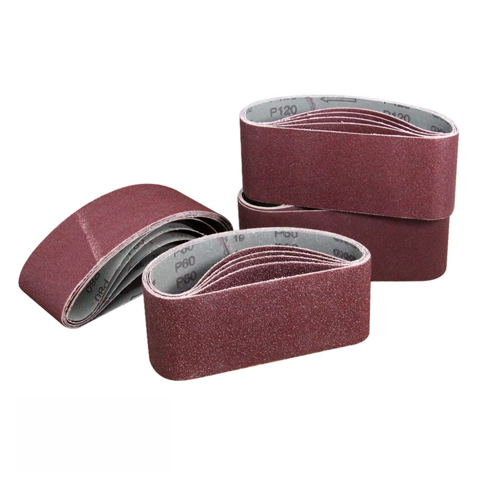 Pas szlifierski 20 sztuk taśma szlifierska różne opakowania 75x457mm 3x18 Cal tlenek glinu do szlifierki taśmowej grys 60 80 120 240 narzędzia obróbki drewna