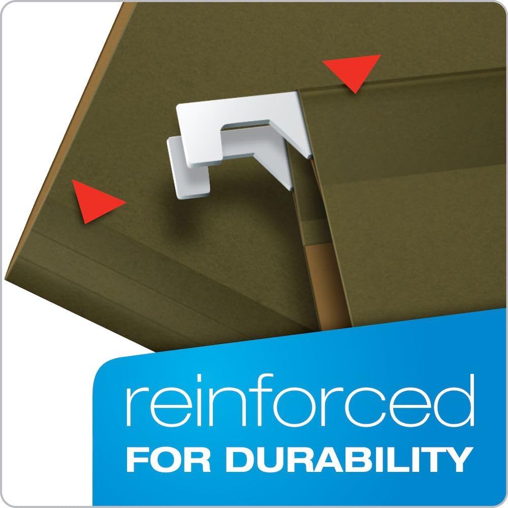 Pendaflex ready-tab reinforced Hanging Folders with Lift Tab Technology 25-Count Standard Green