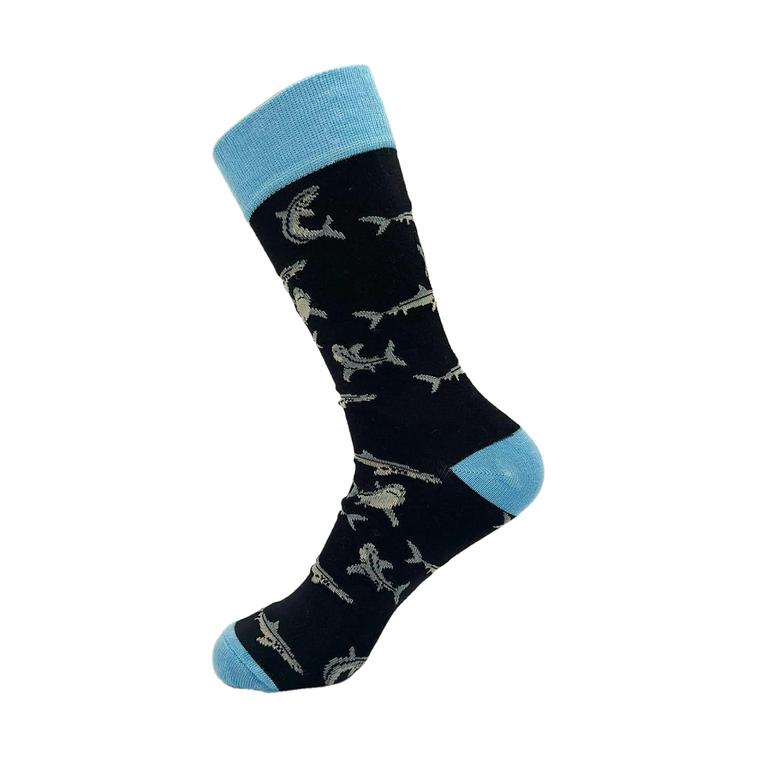 Eco Chic Mens Bamboo Socks Size UK 6-11 Black Sharks