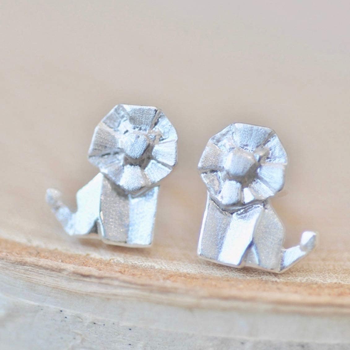 Origami Lion Necklace in Sterling Silver with 20" Chain - Image 9