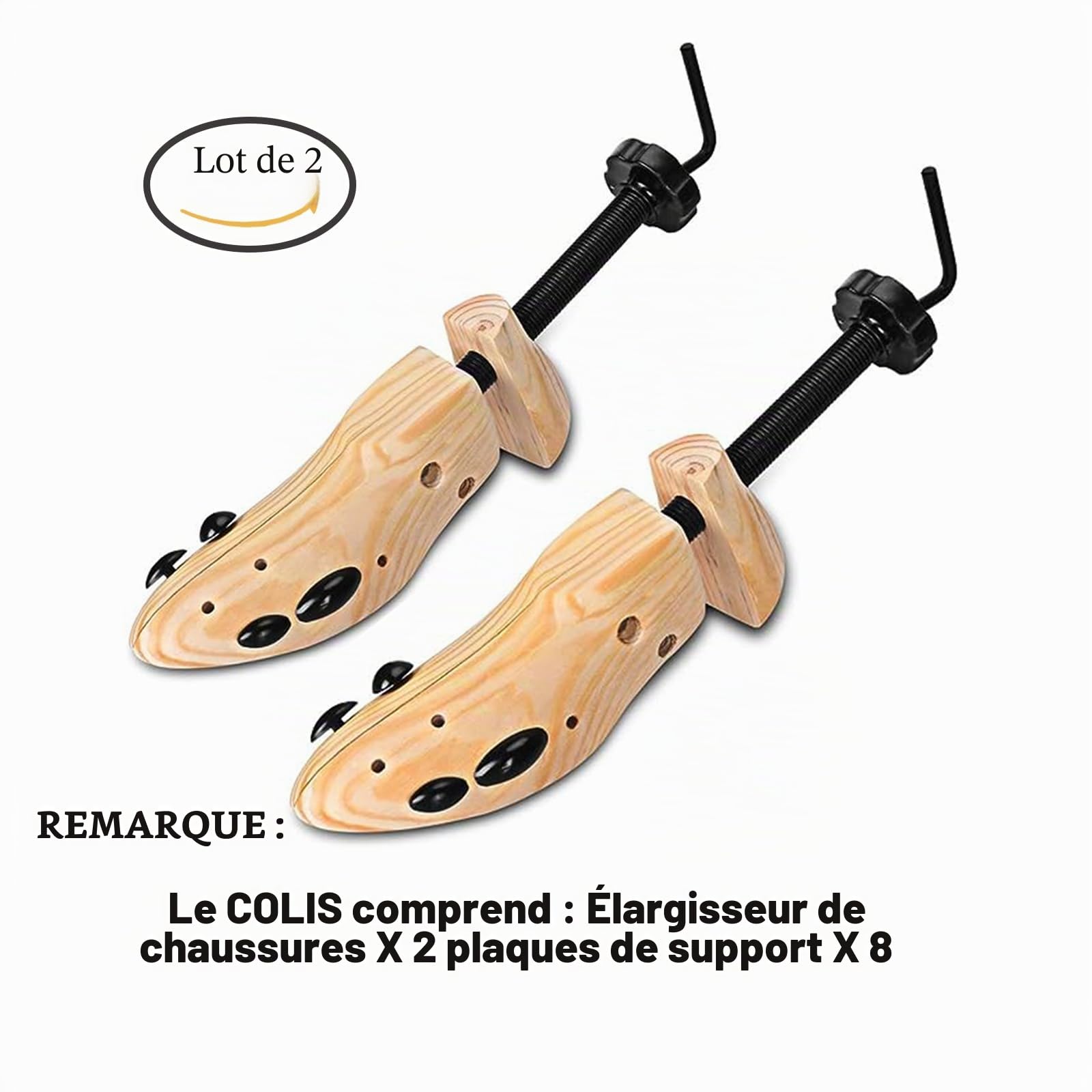 AioTio Embauchoirs à chaussures Bois Ensemble Elargisseur de Chaussures en Pin Naturel pour Hommes et Femmes
