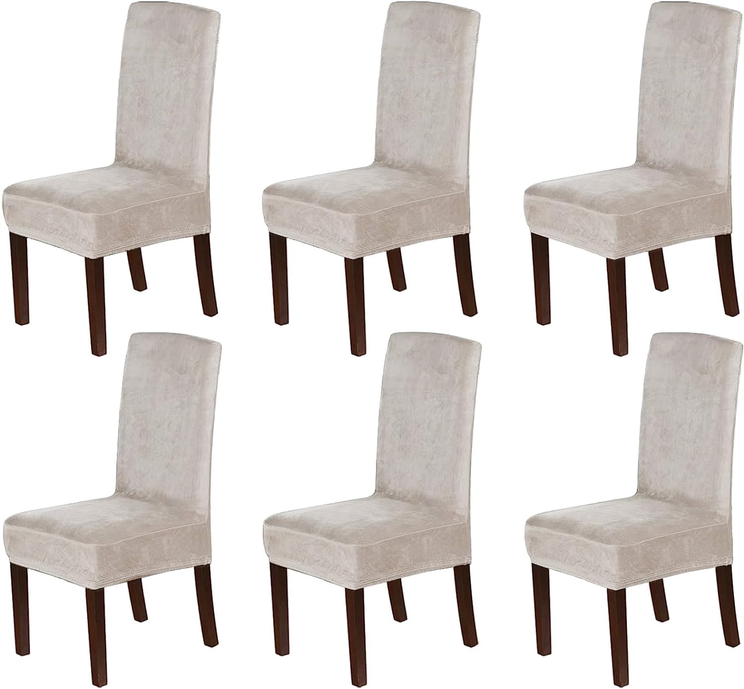 Chair Covers,Chair Seat Covers, Velvet Dining Chair Covers Stretch for Room Parson Slipcovers Protectors