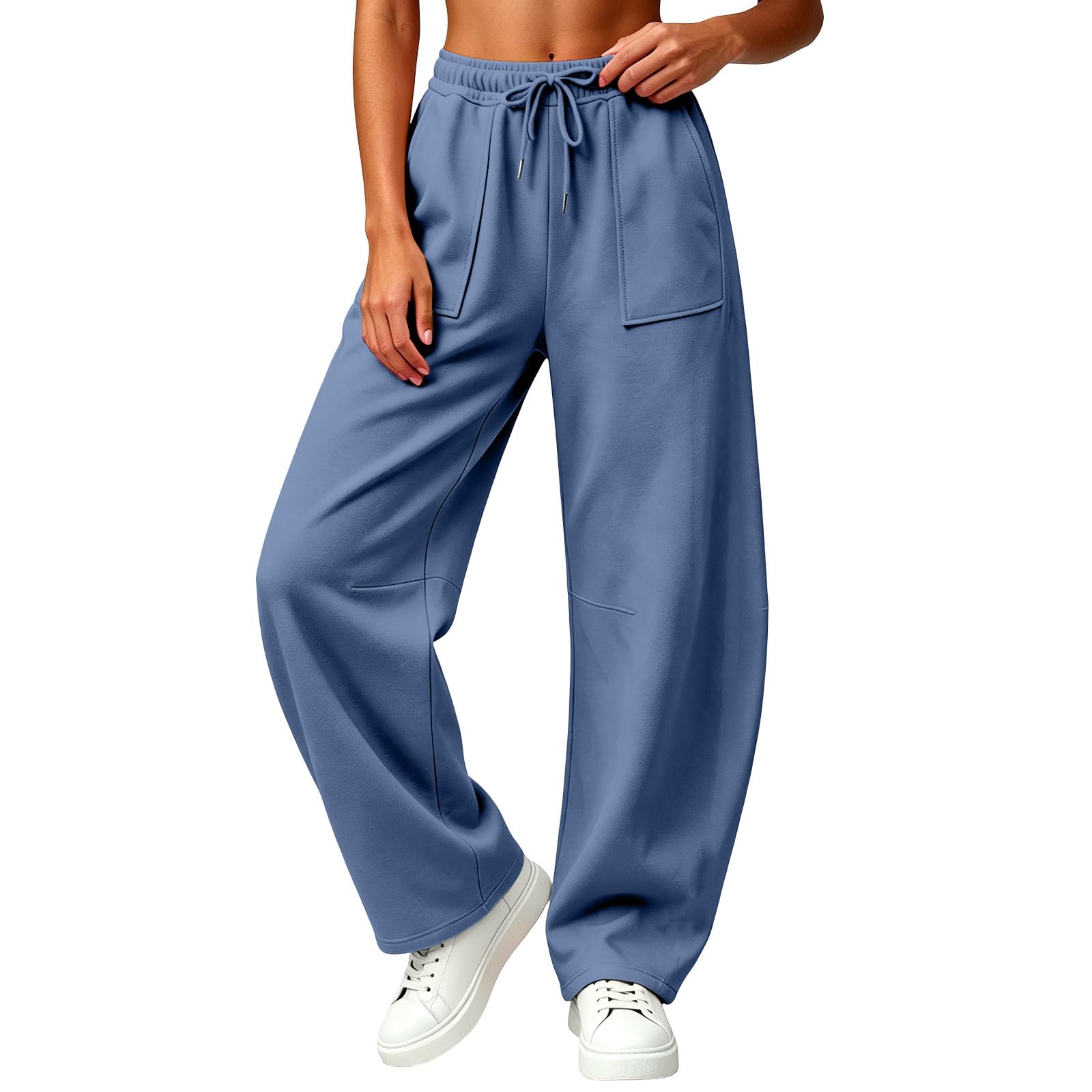 Pantaloni Tuta Donna Pantaloni a Gamba Larga con Elastico in Vita Pantalone Jogger con Coulisse Comodi Pantlone Cotone Morbidi Pant Baggy Tinta Unita Pants Lunghi per Allenamento Jogging Fitness