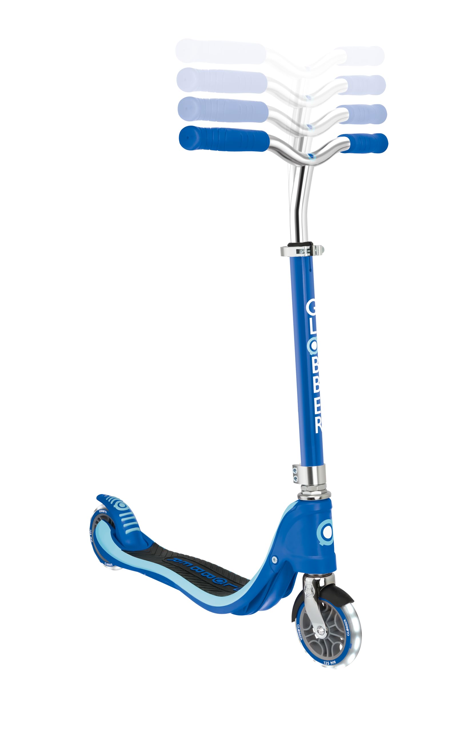 GLOBBER Flow 125 Lights – Tretroller, 125 mm, ABEC 9, höhenverstellbar, LED-Leuchtrollen