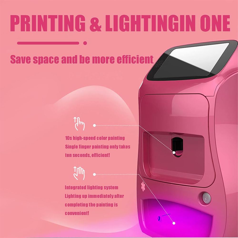 Stampante per nail art 3D - Macchina di progettazione digitale con oltre 800 immagini, wireless e automatica, funzionamento in 30 secondi, supporta WiFi e USB