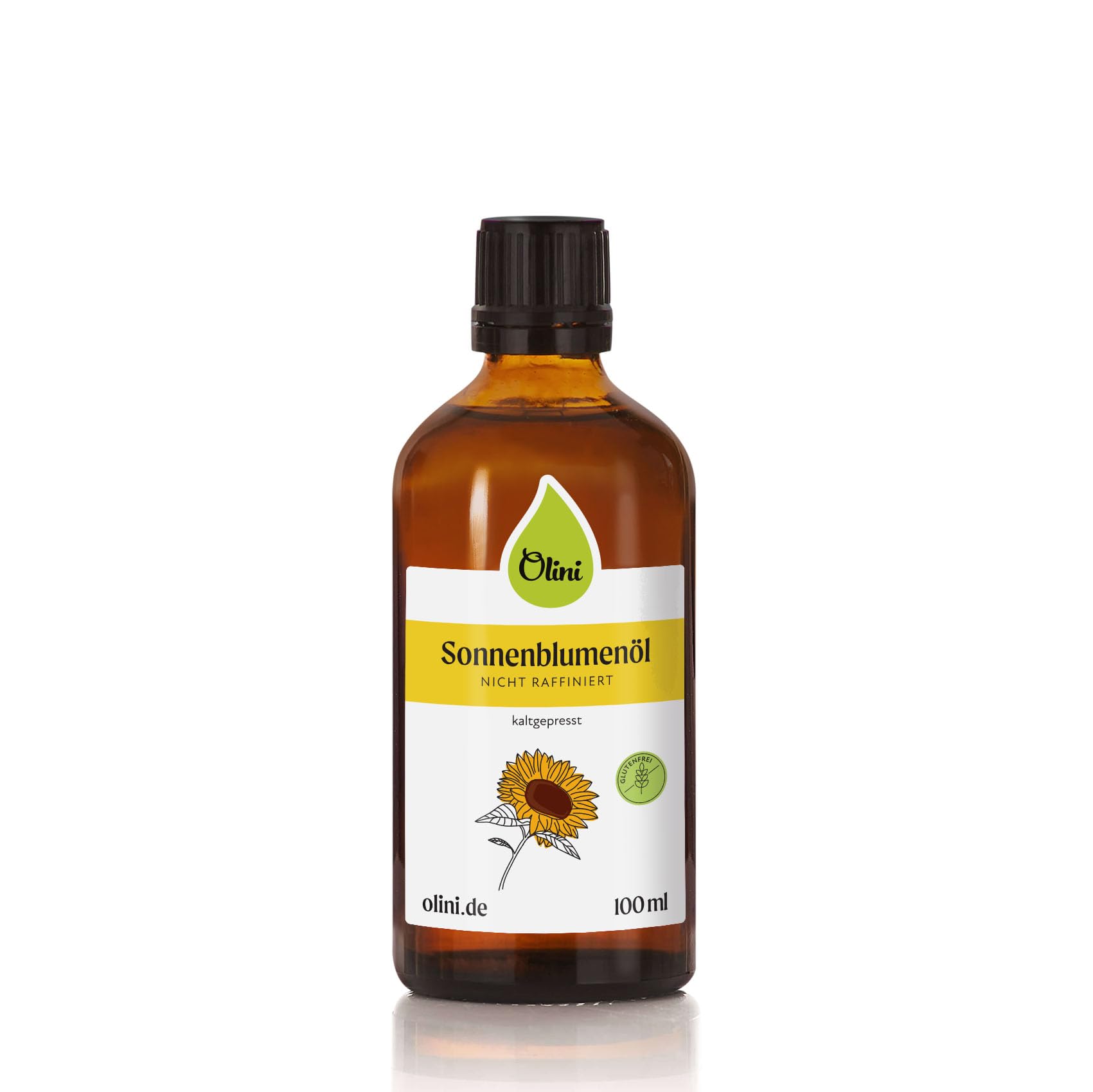 Olini Sonnenblumenl 100 ml Immer Frisch Gepresst Kalt Gepresst bis zu 40C  Natrliches l Unraffiniert Geschmack nach Frischen Sonnenblumenkernen eine  Ergnzung Ihrer Kche Glasflasche : Amazon.de: Lebensmittel & Getrnke