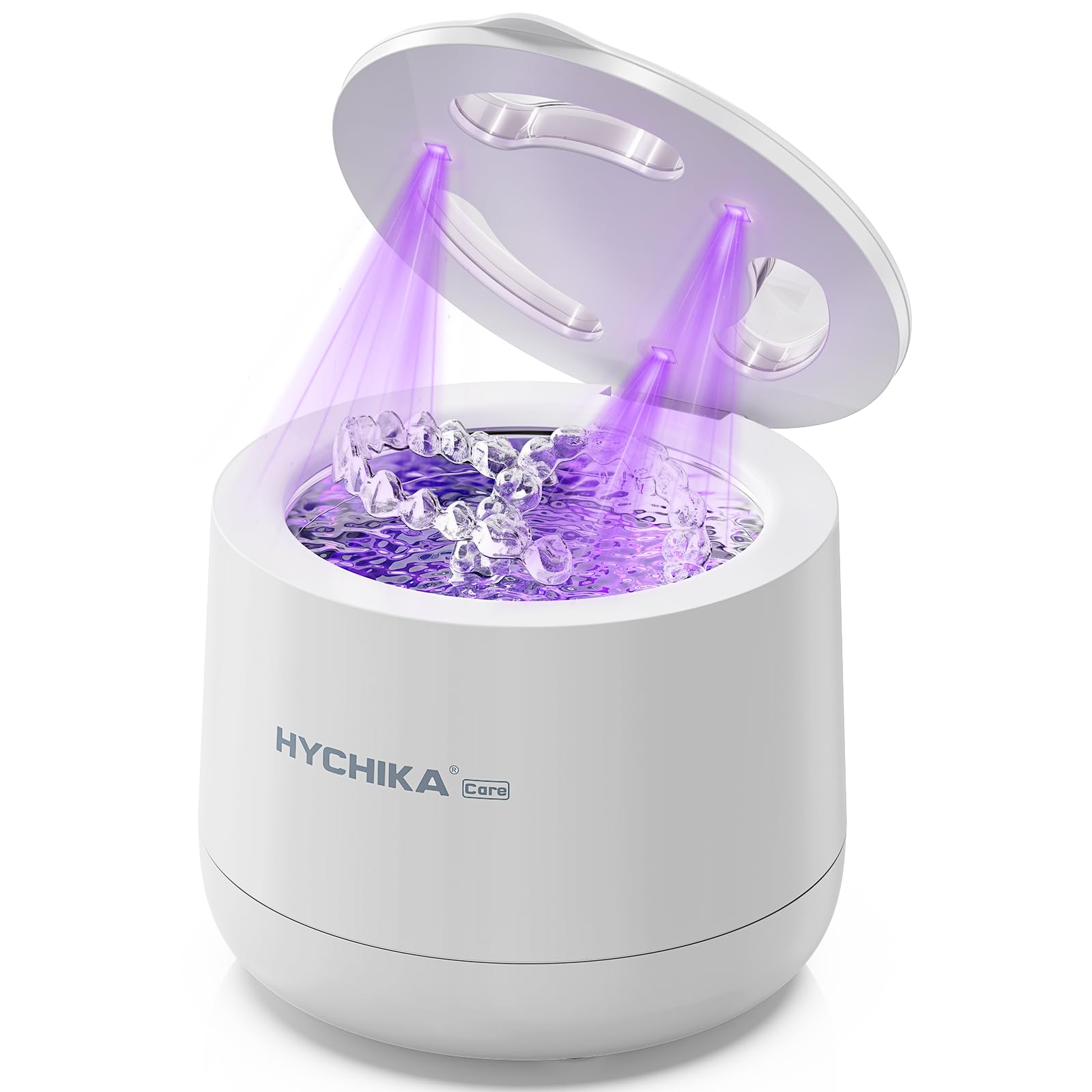 Nettoyeur Ultrasons avec Stérilisation par UV,Haute Fréquence 45kHz Ultrasonic Cleaner,4 Modes,Affichage numérique HD,200 ml,pour Dentaires, Appareils de Contention, Gouttières de Nuit etc.,Blanc