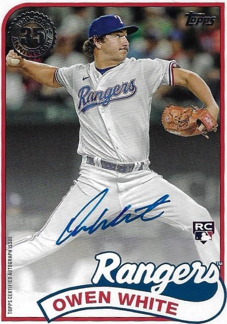 Owen White Autographed 1989 Topps Baseball 35th Anniversary Rookie Card Auto Special Insert Collectible Baseball Card - 2024 Topps Baseball Card #89BA-OW (Rangers)