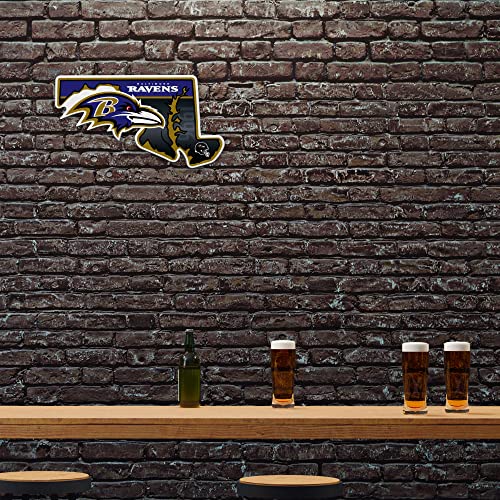 Image of Rico Industries NFL Football State Shape Shape Cut Pennant - Home and Living Room Decor - Soft Felt EZ to Hang