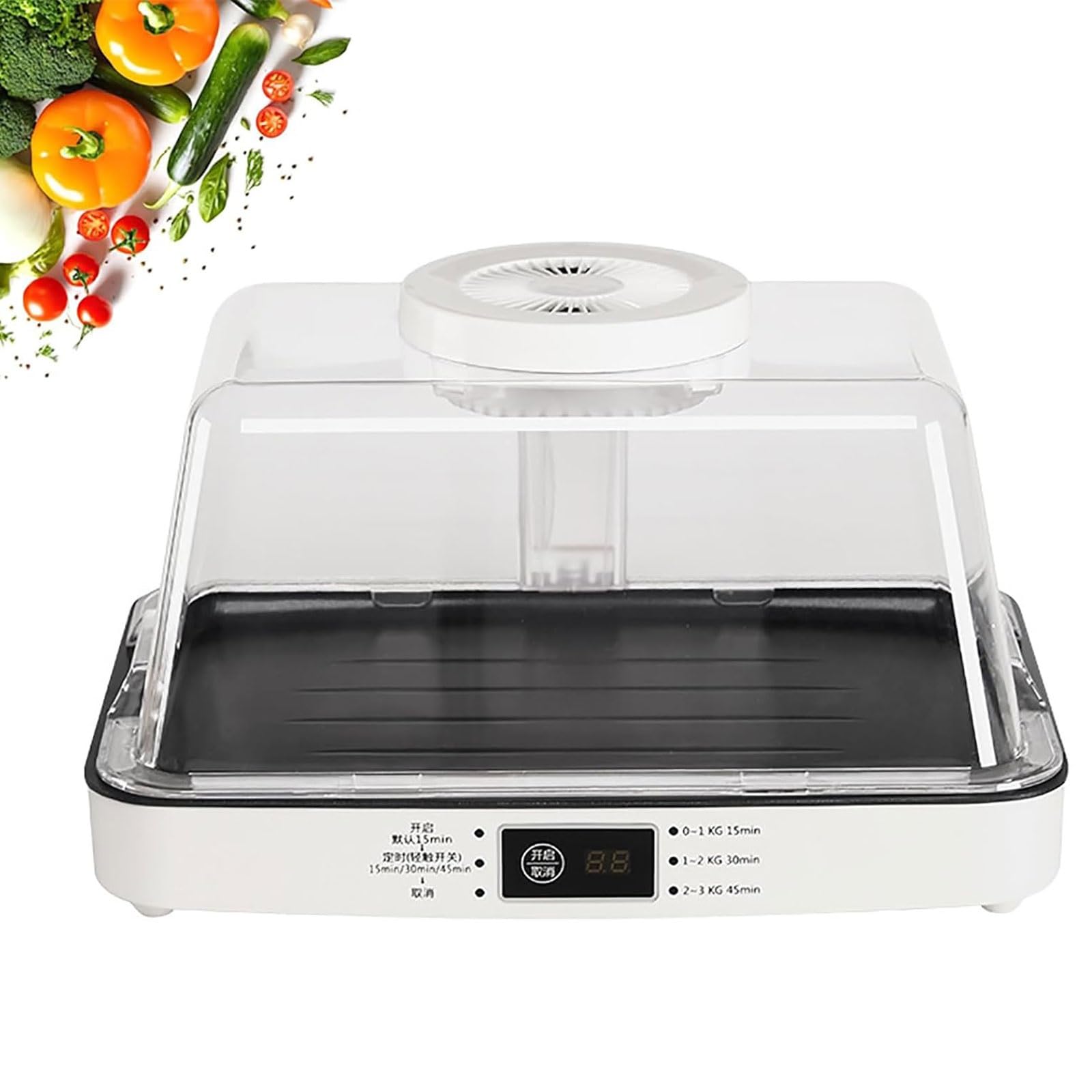 Vassoio elettrico per scongelare gli alimenti con display LCD a tempo regolabile, piastra di sbrinamento veloce in lega di alluminio per carne, bistecca, frutti di mare, pancetta, capacità 3 l