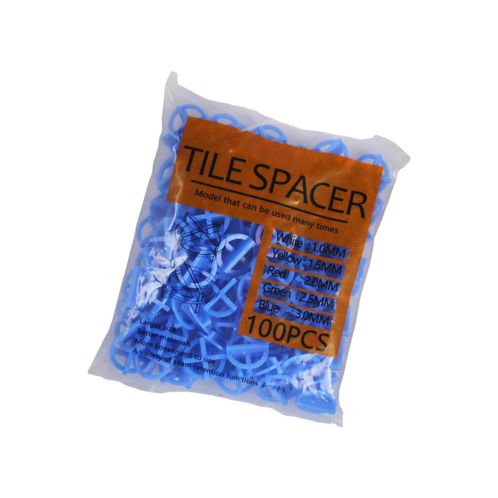 Quick Install PP Tiles Spacers for Long Lasting in Tiles Projects Sizes Included 1.0mm 2.0mm 3 Round Spacers
