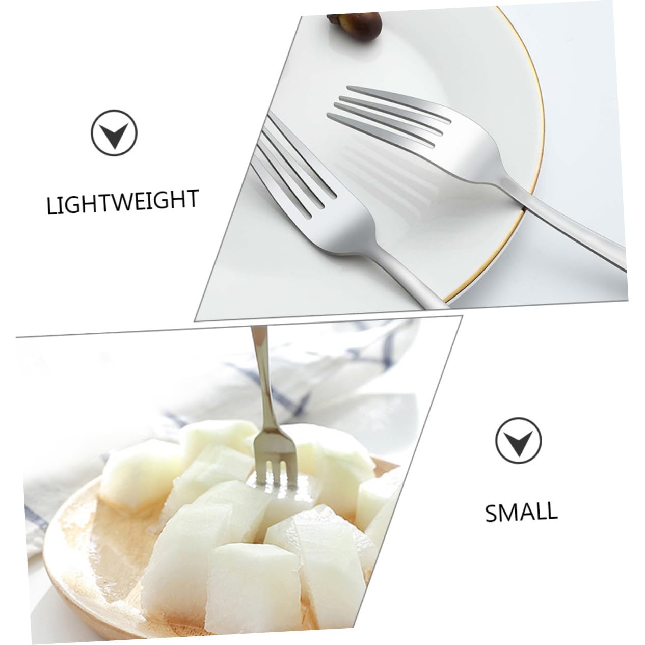 Garneck 24pcs Stainless Steel Fork Portable Small Fork Party Small Fork Flatware Fork Salad Forks Serving Convenient Fruit Fork Household Small Fork Restaurant Fork Dinner Forks Silver