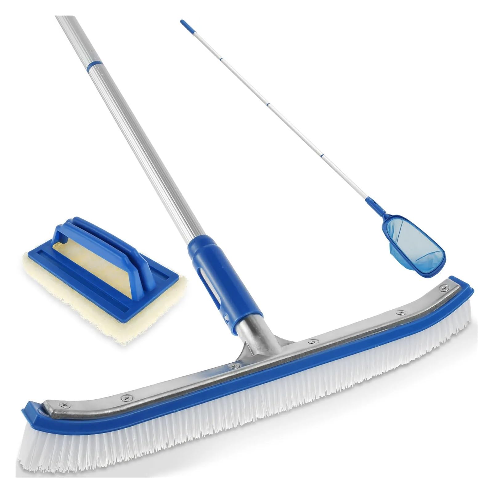 Set Di Spazzole for Piscina Pulizia Portatile Con Manico Da 63 Pollici Spugna for Riporre Facilmente La for Pareti Piastrelle
