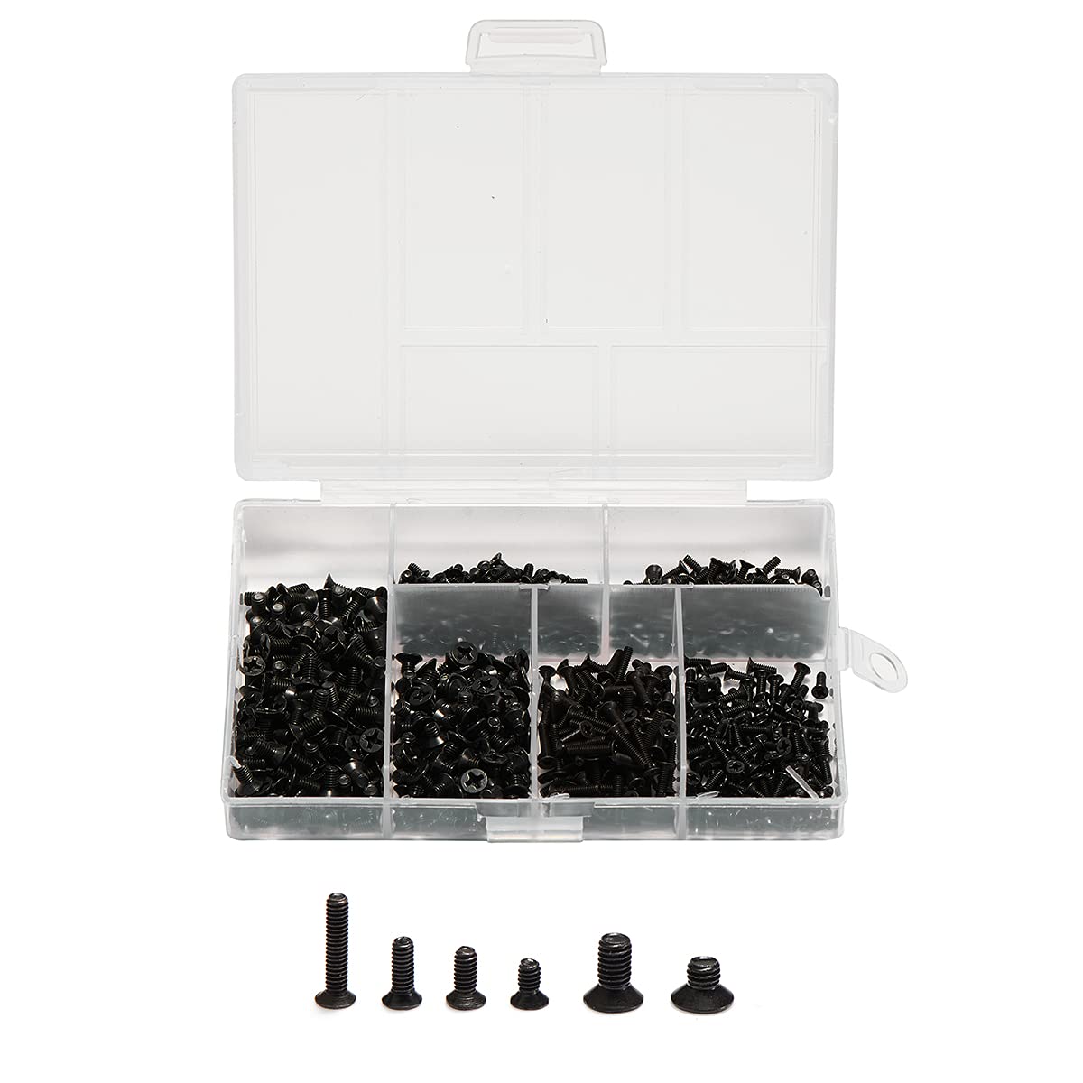 Cross Recessed Countersunk Flat Head Screw Set 304 Stainless Steel Mini Screws Accessories Notebook Laptop Screws Kit (Carbon Steel 450pcsM2 M2.5 M3)