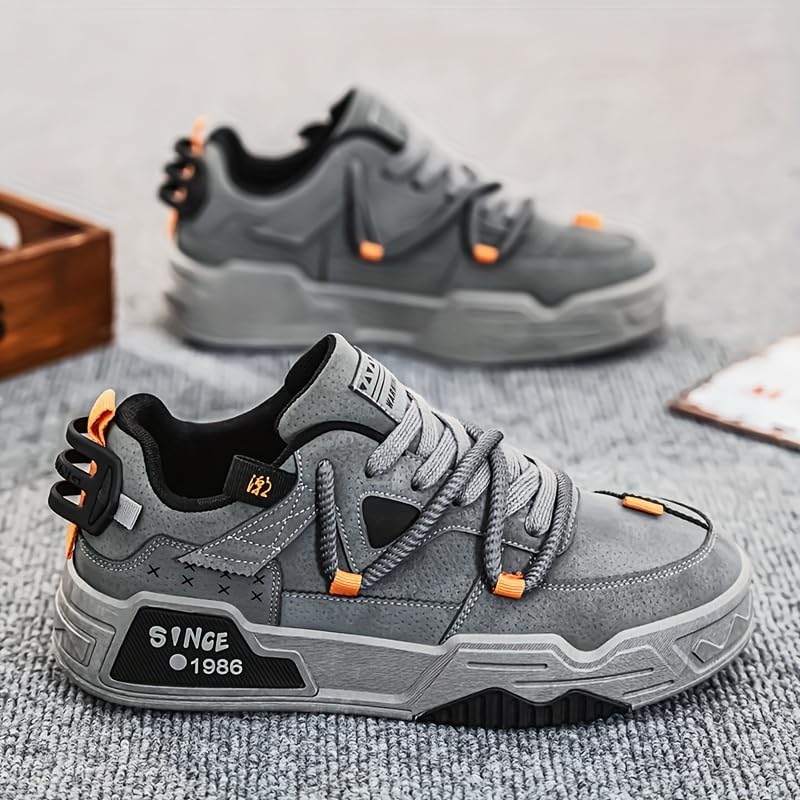 Men's Fashion Skate Sneakers - Comfortable, Non-Slip Breathable Lace-Up Shoes with Rubber Sole for All Seasons2