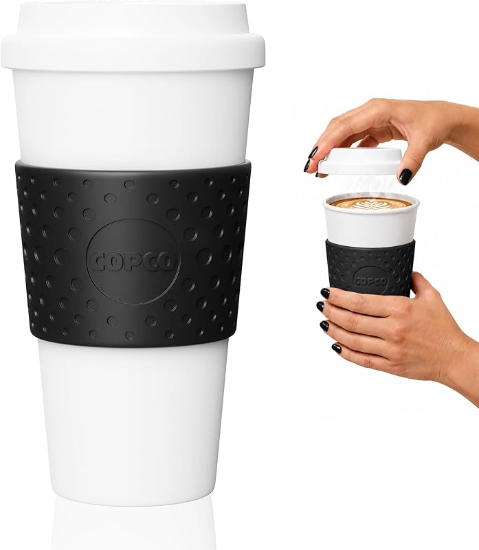 Taza de viaje Copco Acadia - Negra, 16 oz