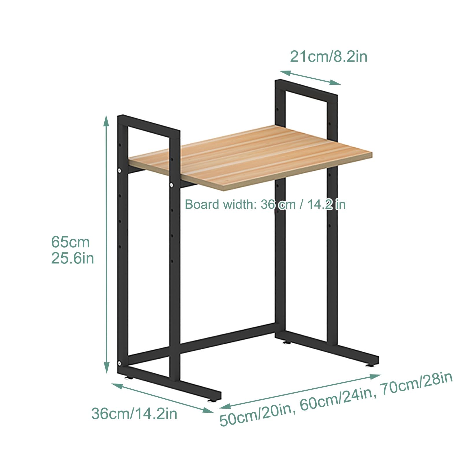 Organizer na biurko, metalowy organizer na biurko, do faksu, skanera, stojąca półka ekspozycyjna do biura, akademika, domu (czarny, 1,50 cm/20 cali)