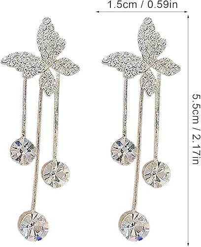 Miniatura 7 de Aretes colgantes con forma de corazón para mujer, aretes de botón con borla de circón, joyería de moda, regalos para mujeres y niñas