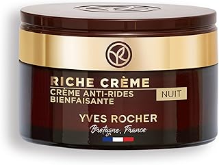 Yves Rocher - Night Face Moisturizer for Women - Anti Aging Face Cream for Women - Night Cream Skin Care - Anti Wrinkle Cream - Face Lotion for & Mature Dry Skin - Riche Crème (Riche Creme Night, 50 ml)