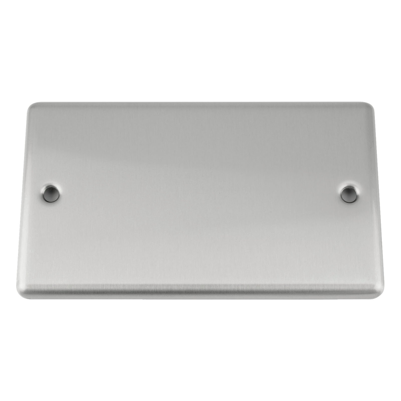 A5 Products A5 Electrical Blanking Plate Double 2 Gang - Satin Matt Chrome Classic