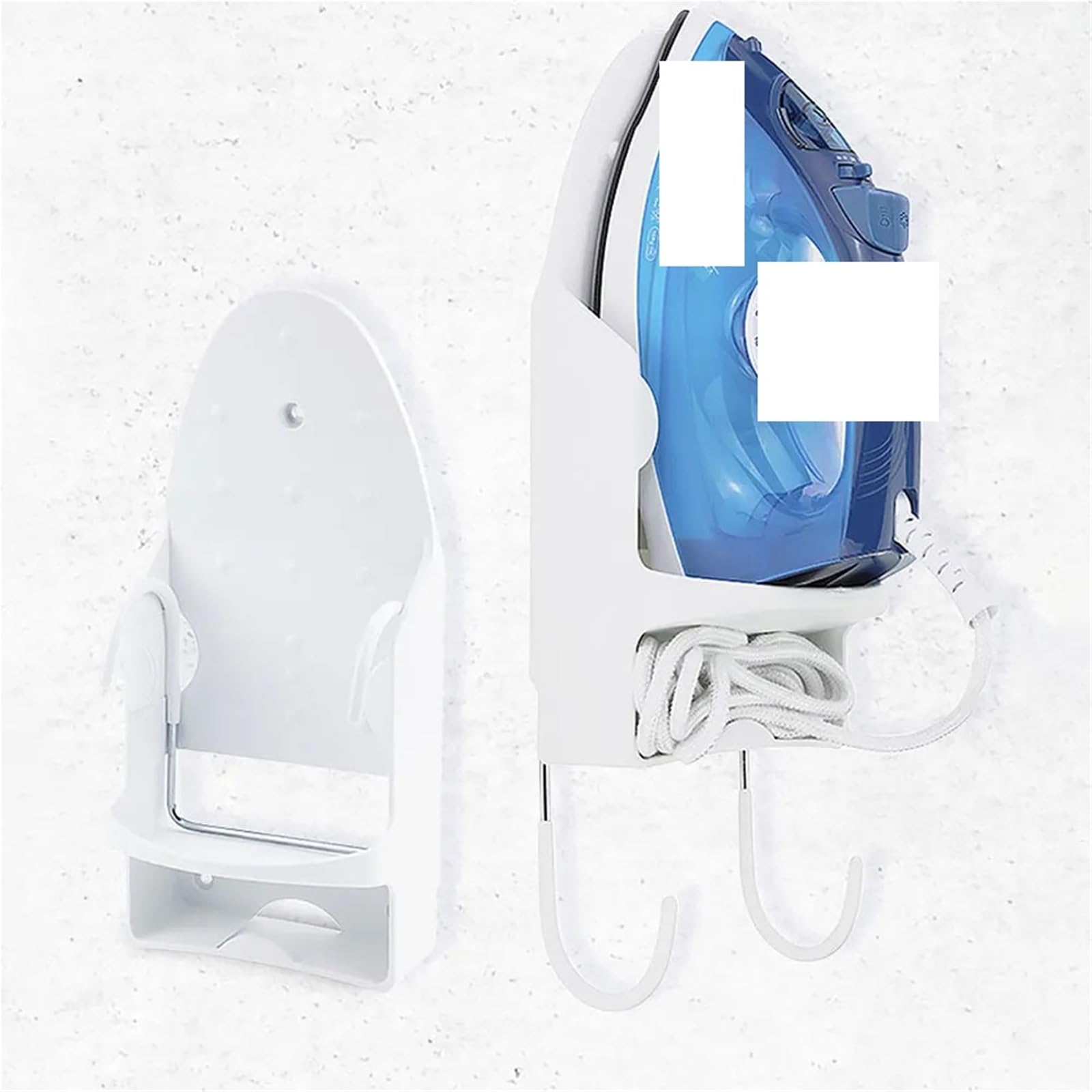 Porta ASSE da Stiro con Ganci Rimovibili Appendiabiti in Ferro Montato a Parete for Mobile Lavanderia(White)