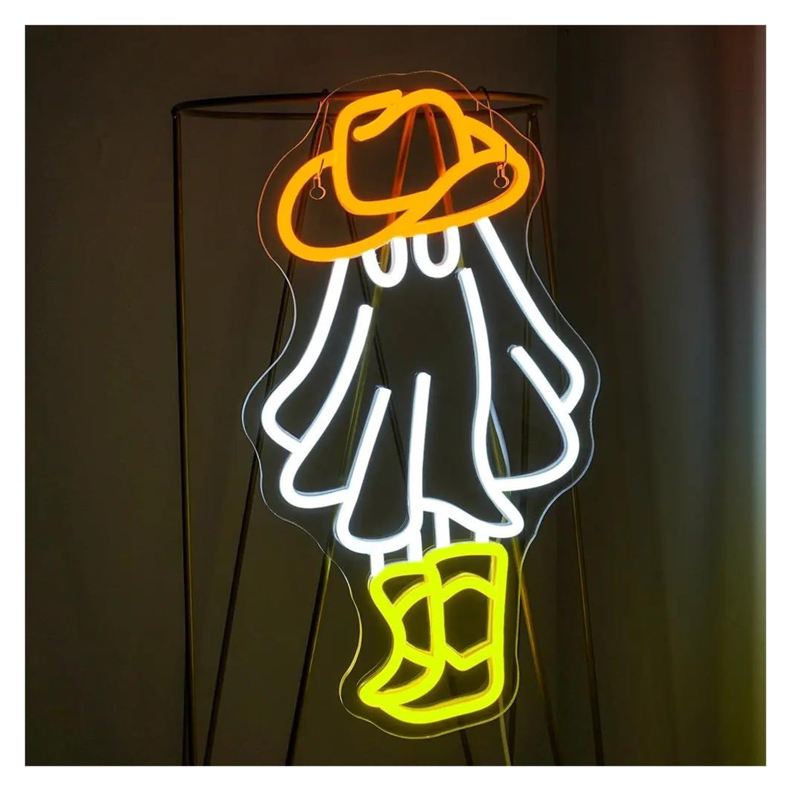 LEMST Signs Lamp Art Cowboy Ghost Neon Sign Room Decoration USB Powered Dimmable Light for Party Living Room Bar Decor 23cmх42cm