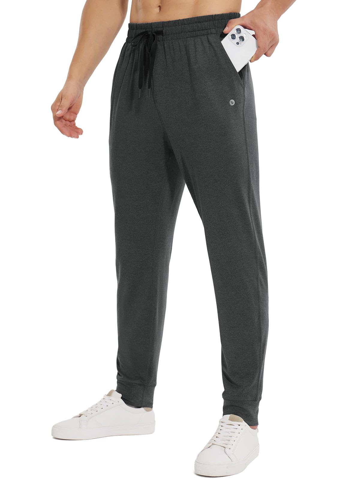 BALEAFMen's Sweatpants with Zipper Pockets Ultral Soft Tapered Joggers Comfy Athletic Pants Running Workout