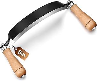 8 Inch Draw Knife Debarking Tool for Woodworking, Curved Draw Shave Knife Wood Carving Hand Tool for Tree Bending Broach Peeling, Whittling, Shaping, Detailing, Stripping