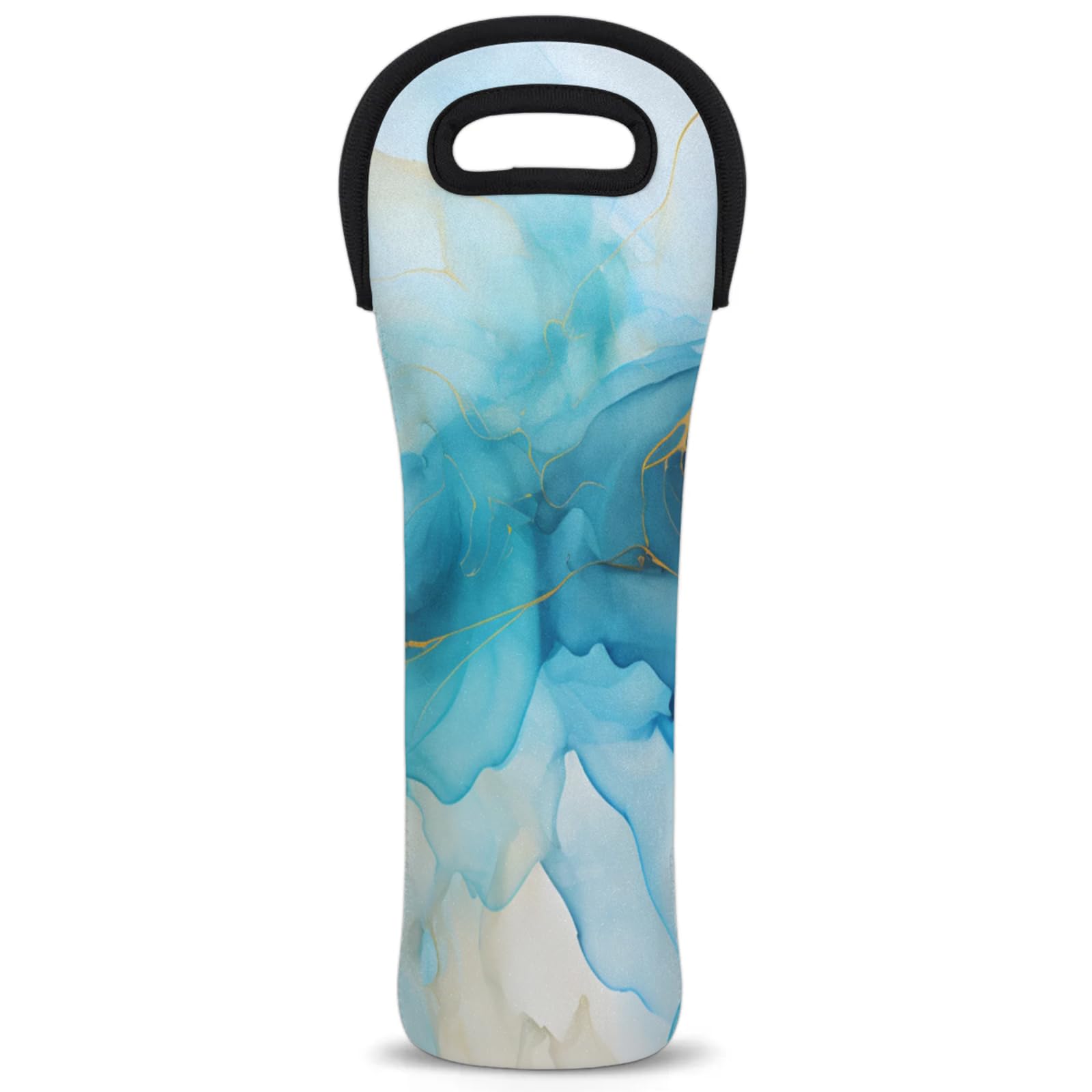 Neoprene Wine Tote Carrier Bag for Wine,Water, Champagne, Beer, Baby Bottles 15.6 x 5.1 Inches, Protective Wine Bag,Lighter Blue Colors