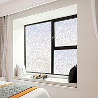 Vista 4 de CODOBON Película 3D de privacidad para ventana, película de vidrio esmerilado, calcomanías decorativas de vinilo para ventana, bloqueo UV, adhesivos