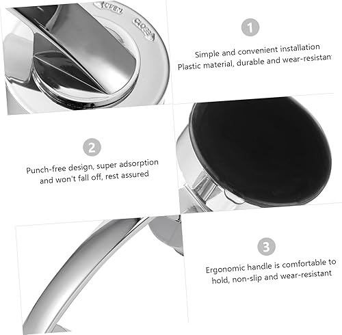 Miniatura 7 de Housoutil Mango sin perforación, mango de bañera, barra de apoyo para ducha, agarre de riel de ducha, barra de agarre recta, barra de apoyo para