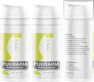 Swiss Botany Pueraria Mirifica Serum for Breast Enhancement – Natural Breast Firming & Lifting Cream for Women and Men Breast Enlargement| 3 x 1 oz