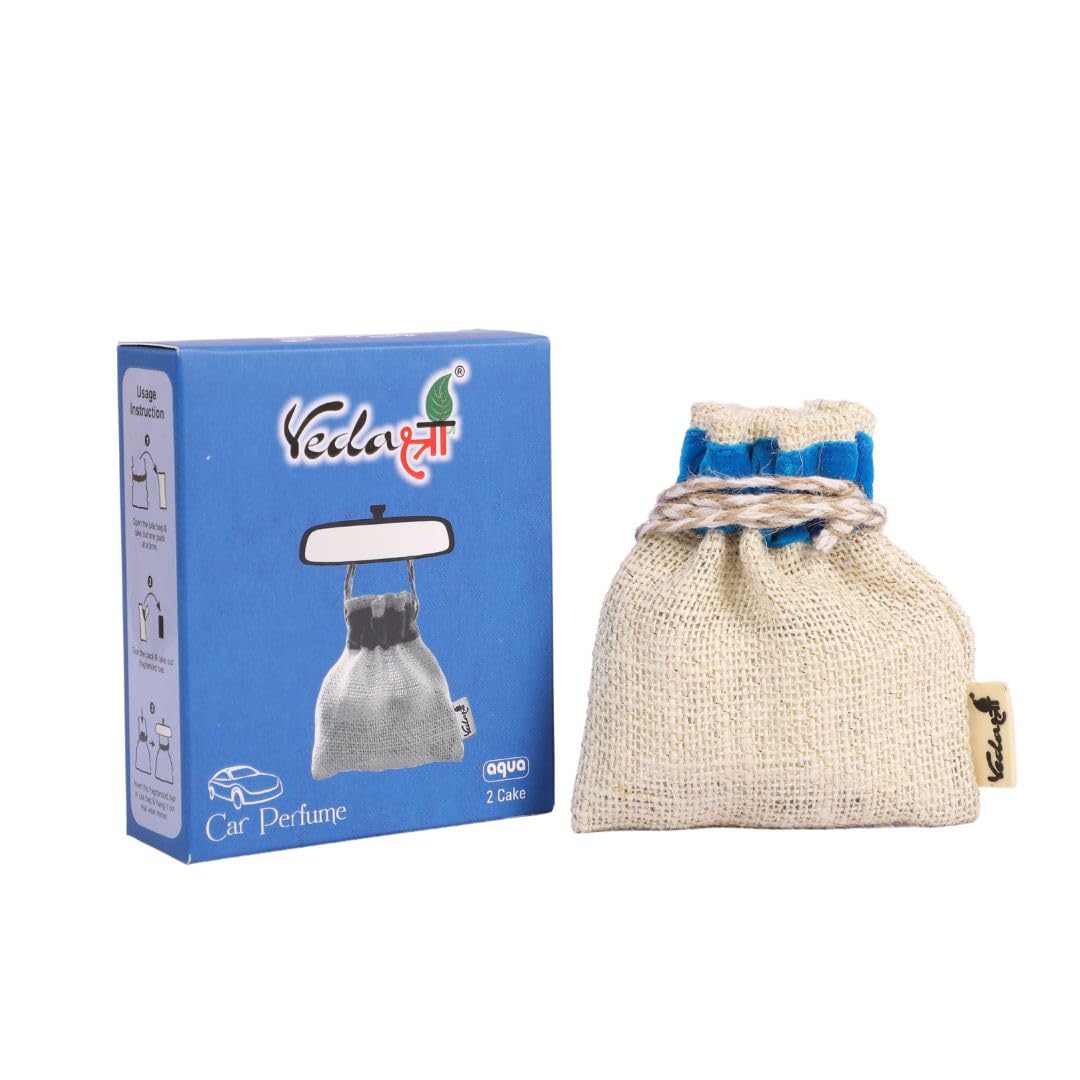 Vedashree Jute Bag Hanging Car Perfumes, Aqua Fragrance, Organic Air Fresheners and Car Perfumes