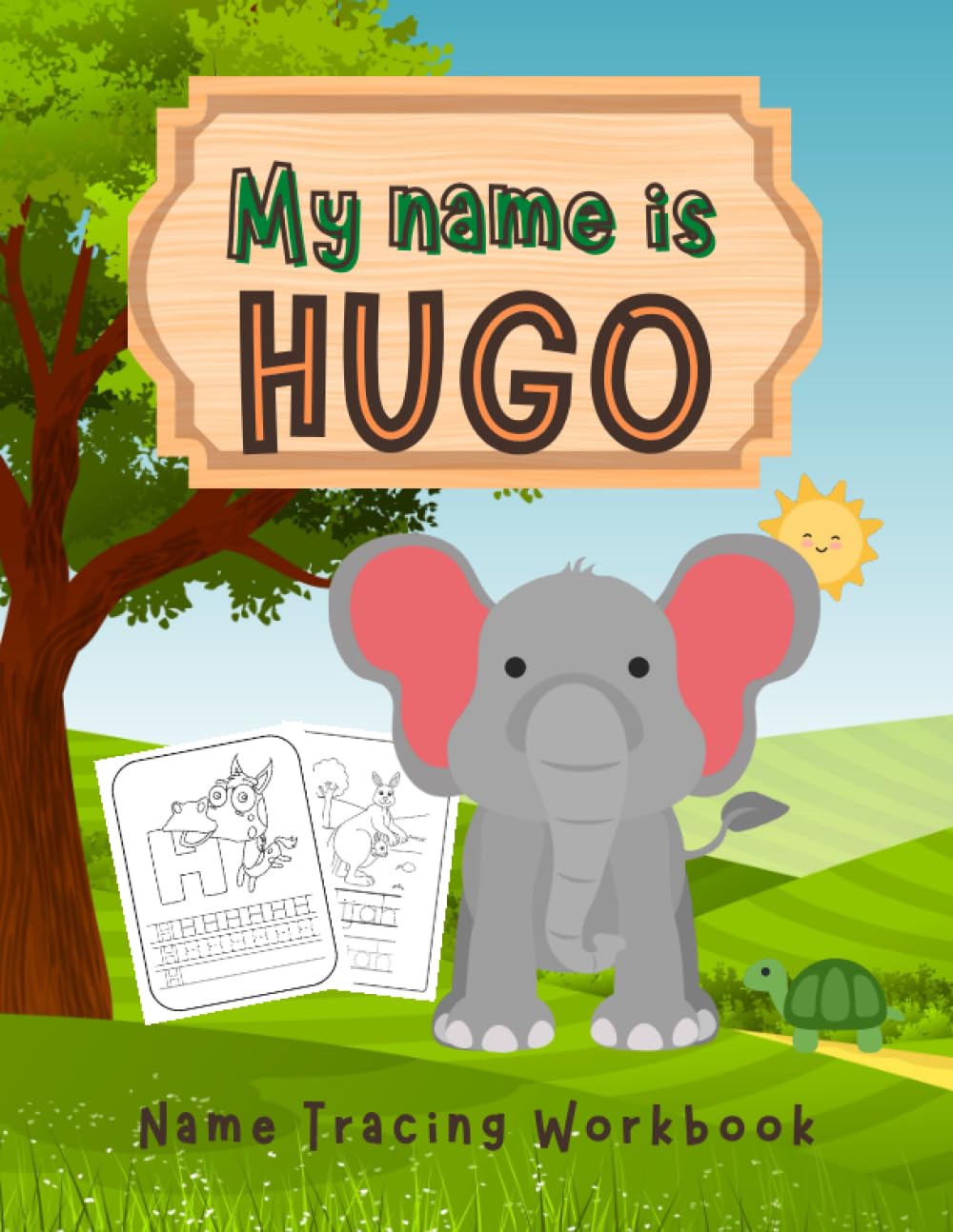 MY NAME IS HUGO | NAME TRACING WORKBOOK | PERSONALIZED LEARN TO WRITE MY NAME | KIDS COLORING AND TRACING ACTIVITY BOOK