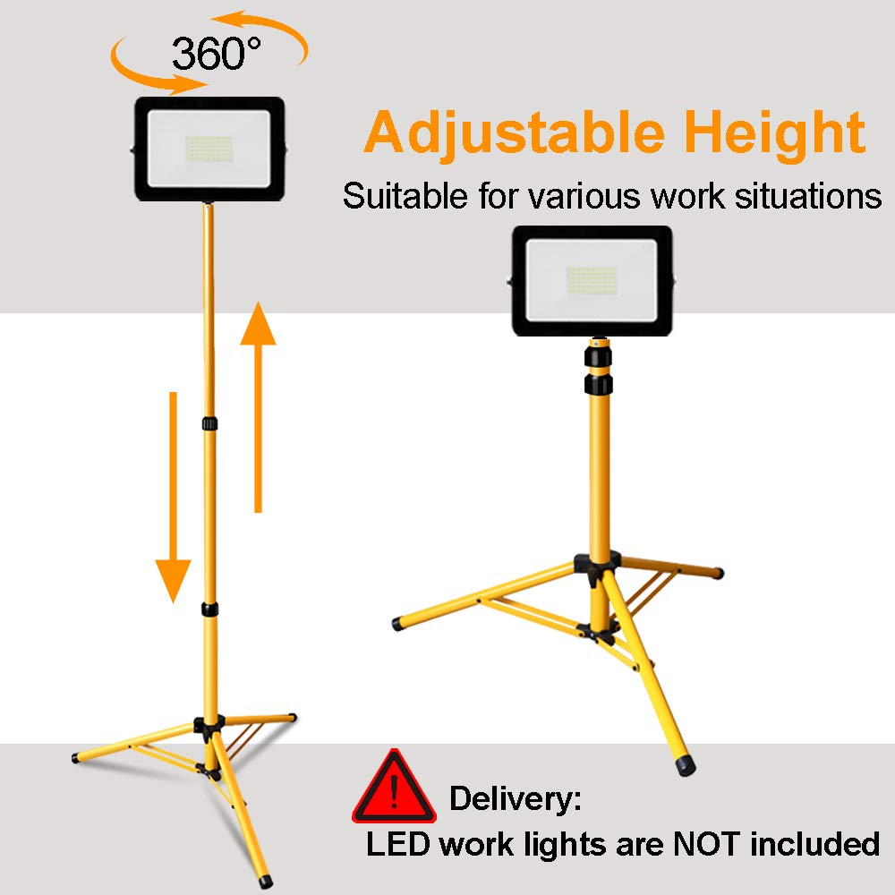 Treppiede Per Faretto Da Cantiere EINFEBEN | Regolabile In Altezza 80-160 Cm, Acciaio, Giallo, IP65 - Foto 13