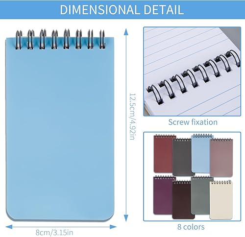 Miniatura 2 de 8 cuadernos de bolsillo pequeño bloc de notas de bolsillo, cuadernos pequeños en espiral de 3 x 5 pulgadas (8 unidades)
