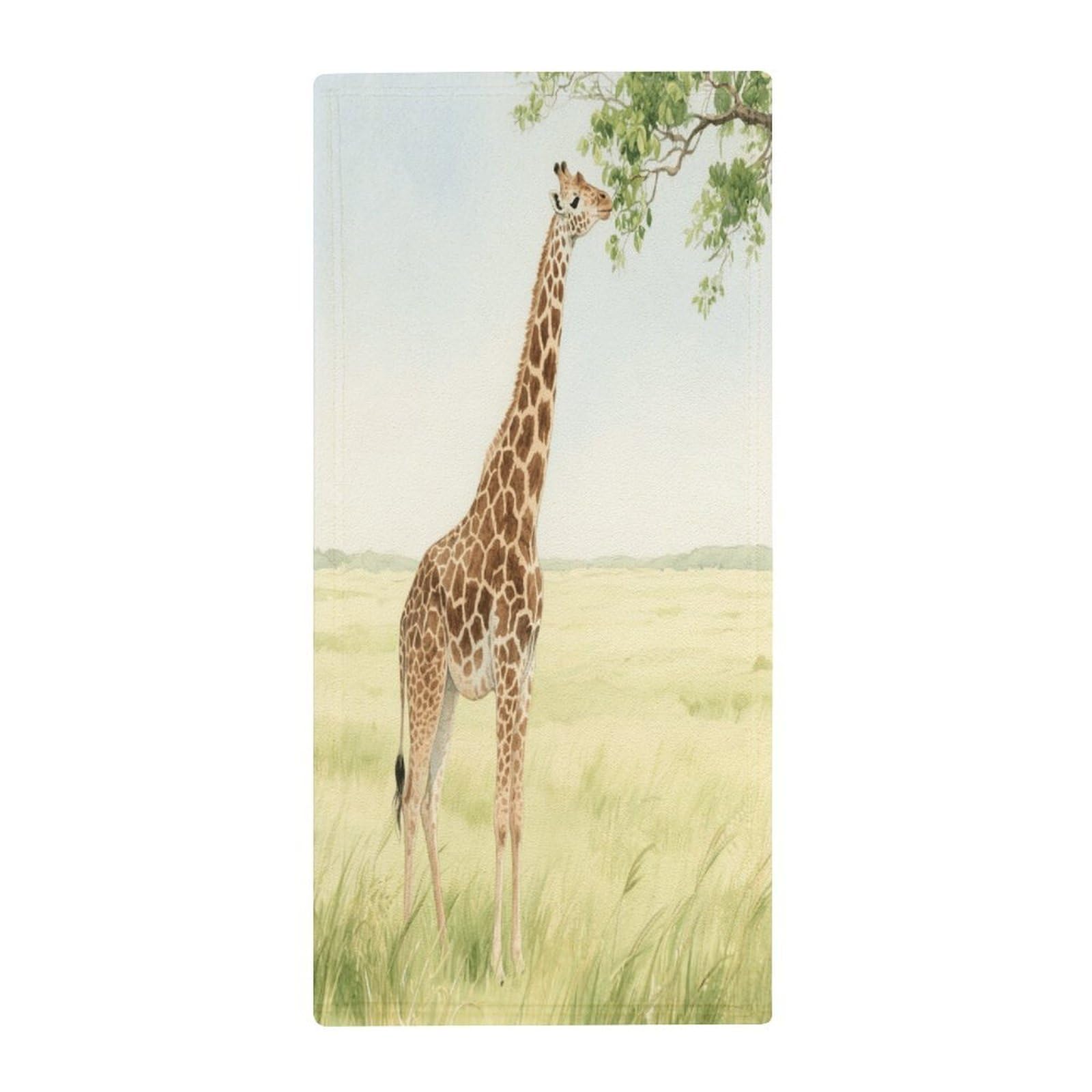 Fekiloot Style Giraffe Stretching Its Neck To Eat Leaves Towels For Bathroom, Bath Towels 13.8 X 28.7 Inch, Hand Towel Multipurpose Use As Bath Fitness, Bathroom, Shower, Sports, Yoga Towel