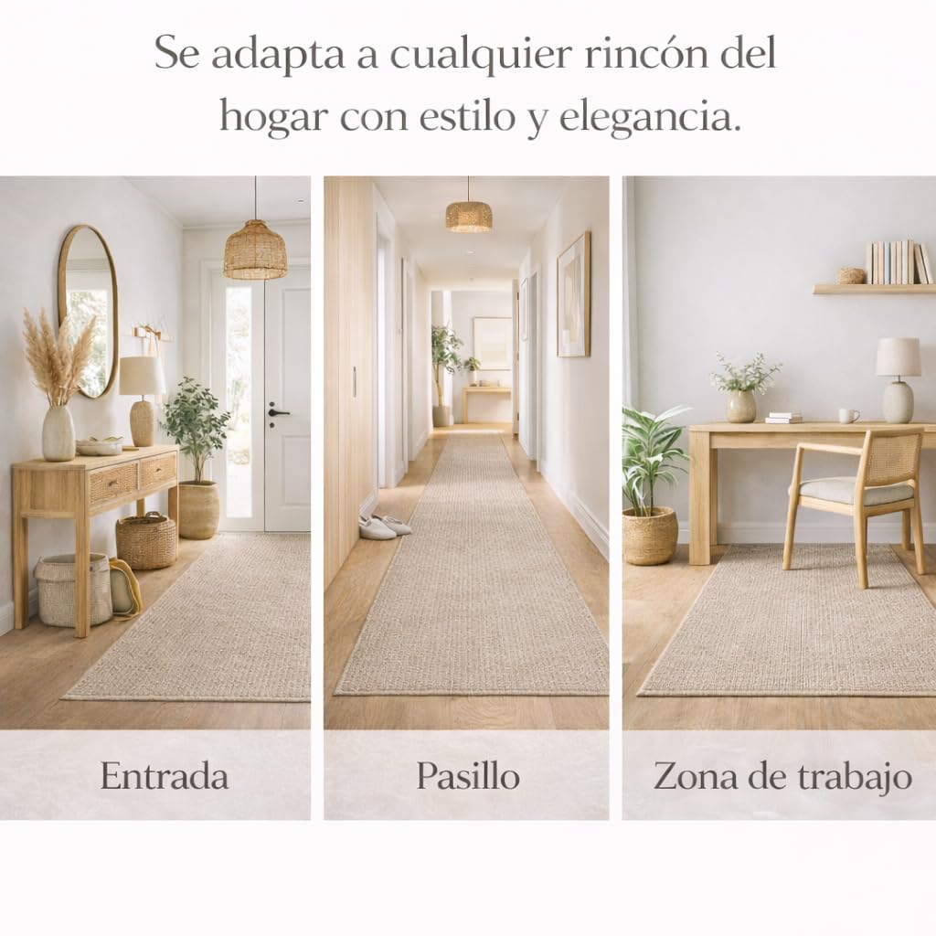 DECASATEXTIL - Alfombra Vinilica - Alfombra Salon Cocina - Antideslizante Resistente, Impermeable, Lavable - Compatible con Robot Aspirador - Variedad de Tamaños y Diseños(60cm x 120cm ALV-TOFE)